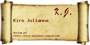 Kirs Julianna névjegykártya